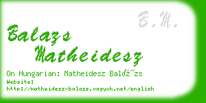 balazs matheidesz business card